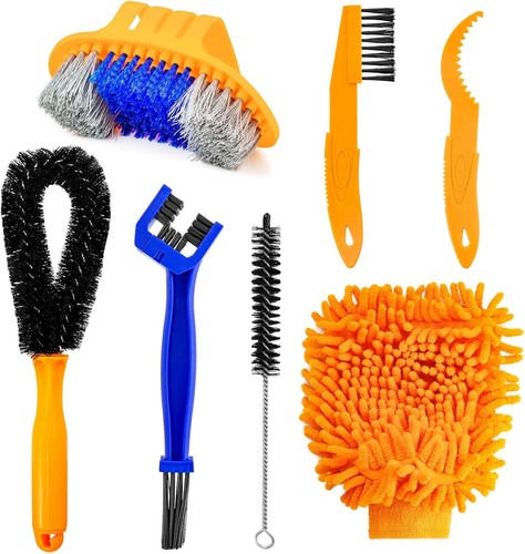 8pcs bike cleaning brush kit - brush,