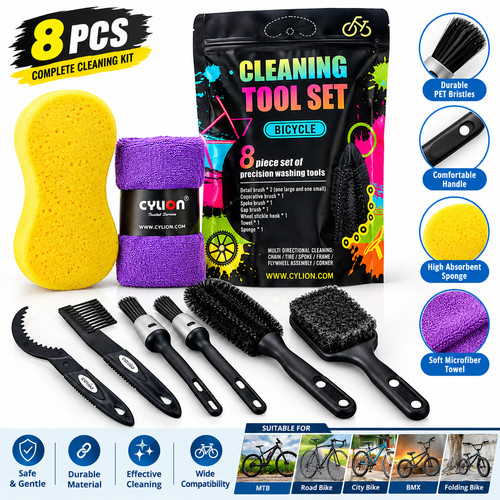 Bike cleaning brush set - cleaning,