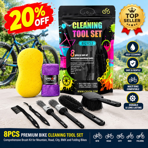 8pcs bike cleaning tool - bike, set